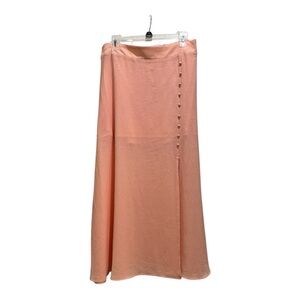 BCBGeneration Tropical Peach Pink Maxi Skirt Side Slit Size Large, NWT